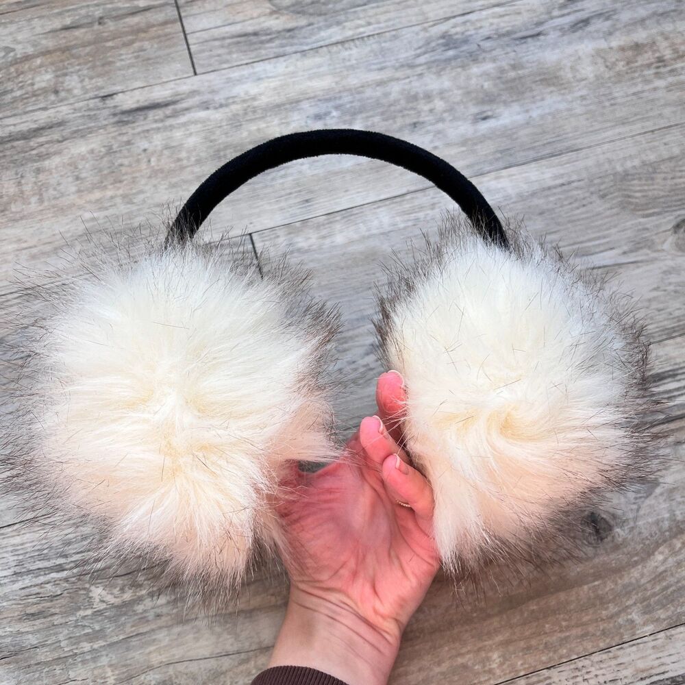 Luxurious White Faux Fur Earmuffs Snow Angel Valentine's Day Coquette Nordic
